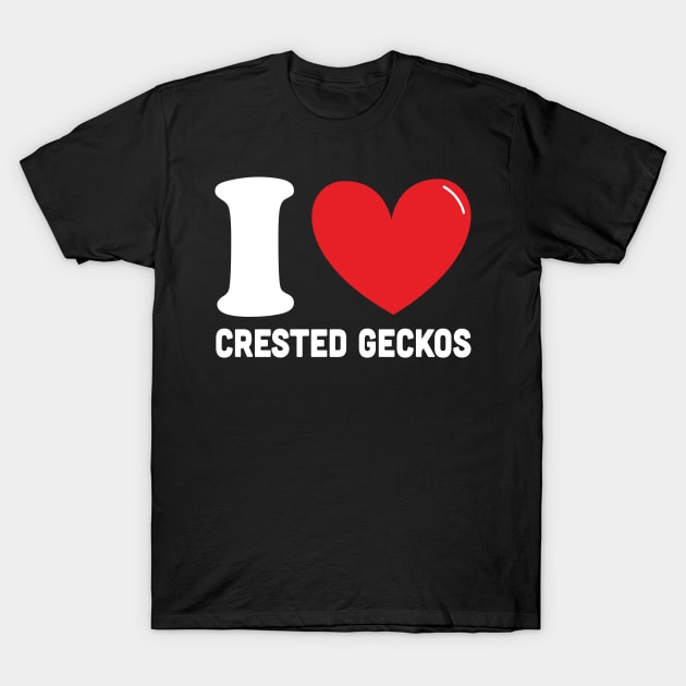 Red Heart I Love Crested Geckos T-Shirt by Teesmooth